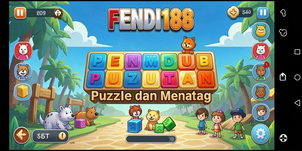 Tampilan gameplay utama FENDI188 yang menampilkan teka-teki menarik.
