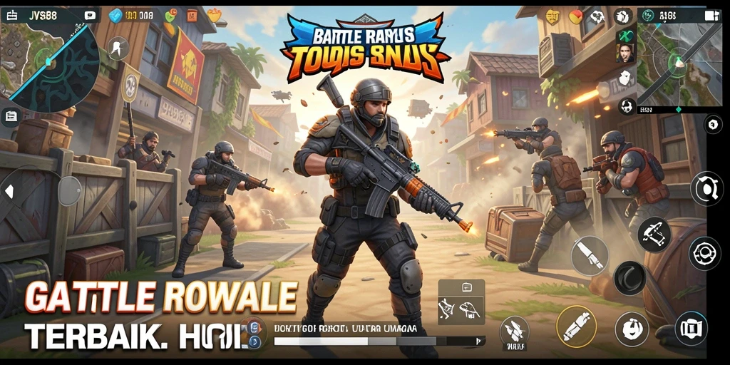 Screenshot utama JVS88 menampilkan aksi pertempuran sengit di arena Battle Royale.