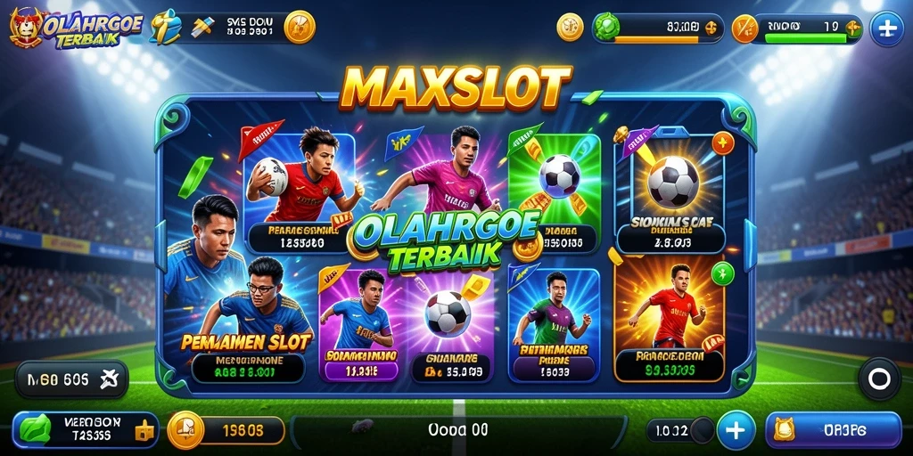Tampilan gameplay MAXSLOT dengan tema slot olahraga yang menarik.