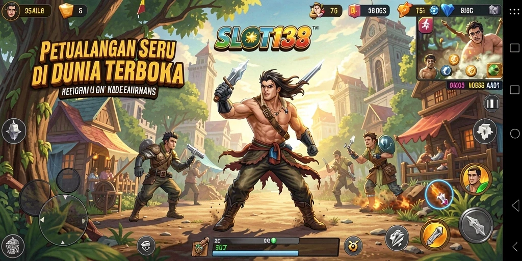 Tangkapan layar gameplay menampilkan dunia terbuka SLOT138 yang luas.